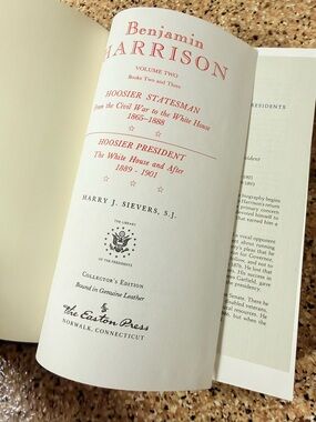 Benjamin Harrison Collector's Edition Book - Red & Cream Title Page